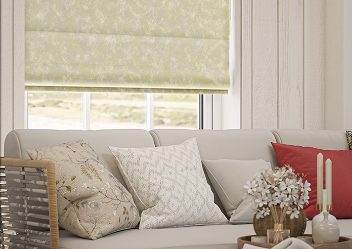 Caen Chenille, Soft Cream - Motorised Roman Blind - Image 5